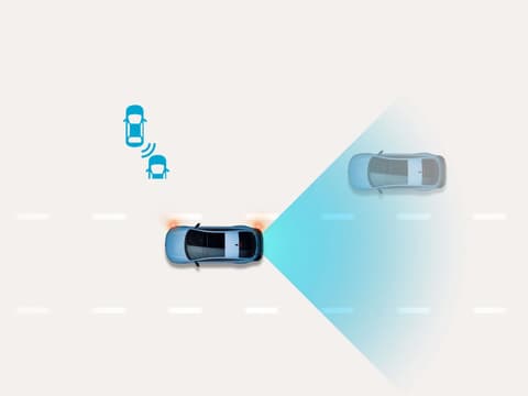 Blind-Spot Collision-Avoidance Assist: Hyundai IONIQ 6 N засича автомобили в съседни ленти и предупреждава преди смяна на лентата.