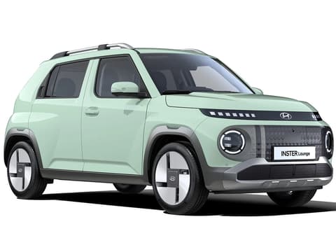 Страничен изглед на Hyundai INSTER Lounge с Exclusive 17" алуминиеви джанти и сребристи странични облицовки.