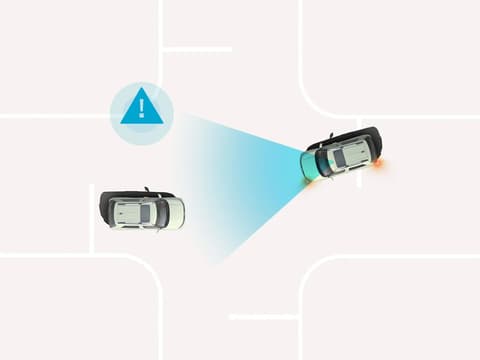 Илюстрация на функцията Forward Collision-avoidance Assist на Hyundai INSTER.