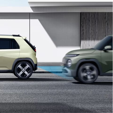 Hyundai Inster със системи за подпомагане на водача.