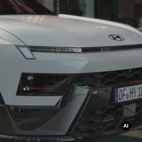 Екстериорът на Hyundai BAYON N Line отпред в близък план.