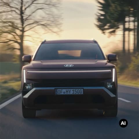 Hyundai TUCSON се движи по път през гориста местност.