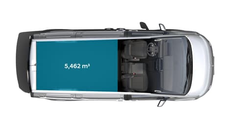 Hyundai STARIA Cargo, погледнат отгоре, с означен обем.