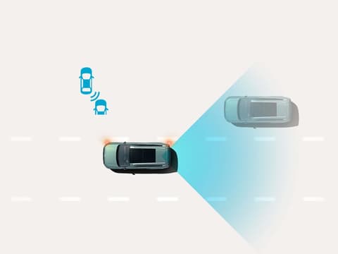 Blind-Spot Collision-Avoidance Assist: Hyundai IONIQ 9 открива автомобили в съседните ленти и предупреждава преди маневра по смяна на лента.