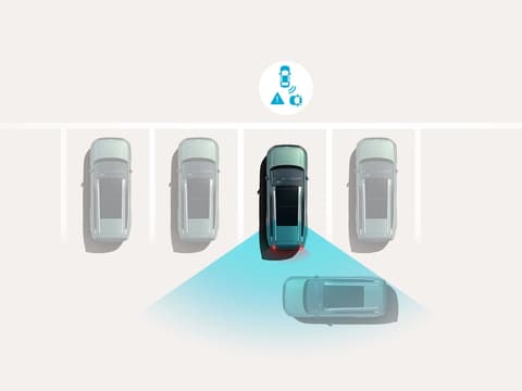 Rear Cross-Traffic Collision-Avoidance Assist: Hyundai IONIQ 9 спира при движение на заден ход, когато сензорите засекат приближаващ автомобил.