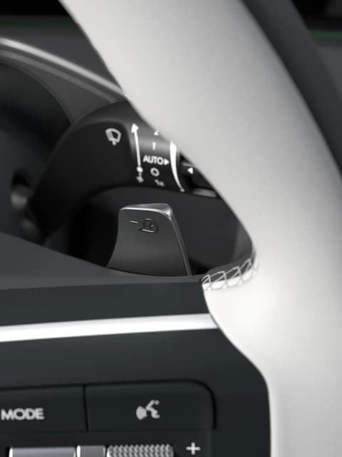 Пера за превключване на скоростите на волана в купето на Hyundai IONIQ 9 електрически SUV.