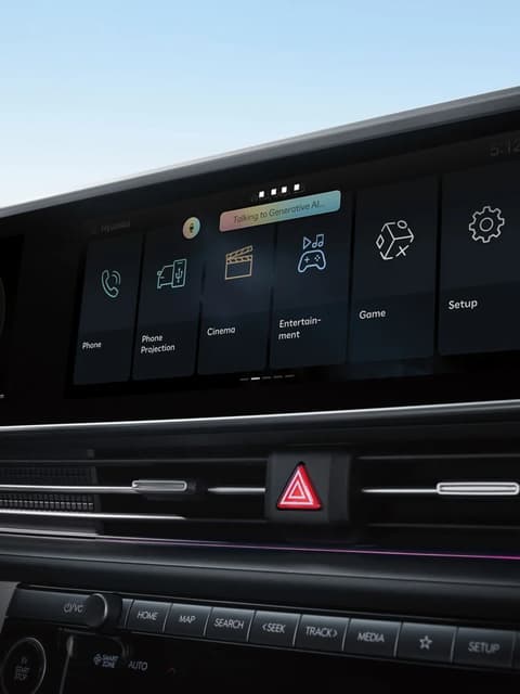 The 12.3" infotainment touchscreen inside the Hyundai IONIQ 6.