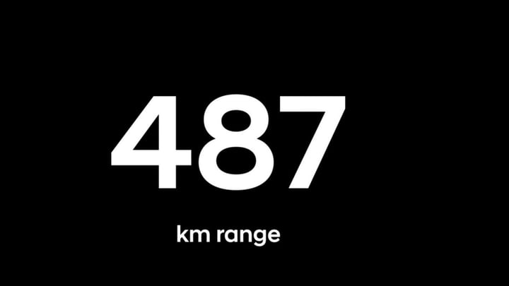 Animation showing 487 km range