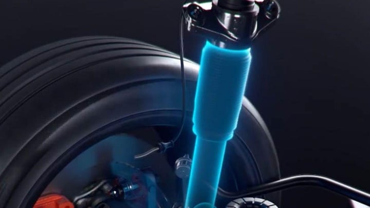 A close-up illustration of an adaptive suspension part in the Hyundai IONIQ 6 N, demonstrating innovative design.